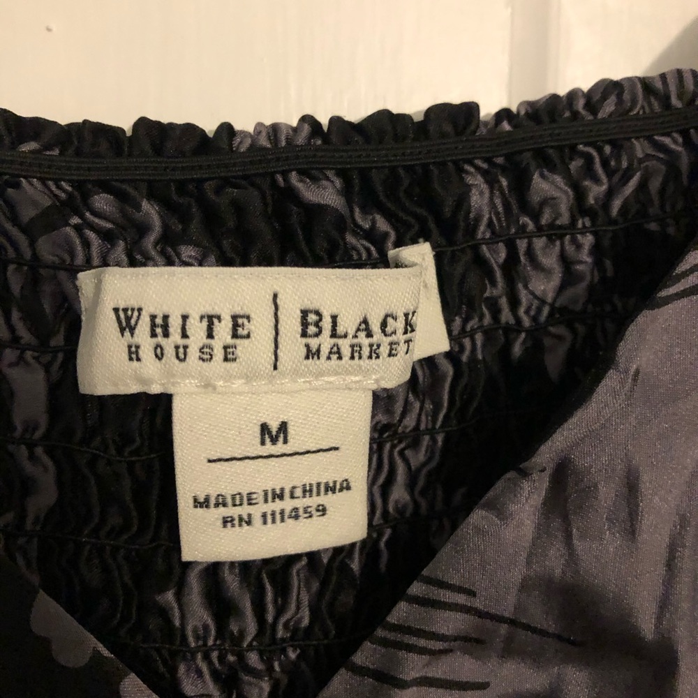 WHBM Black & Grey Floral Top - Picture 2 of 4